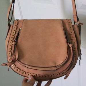 Tan Faux Leather Crossbody Bag